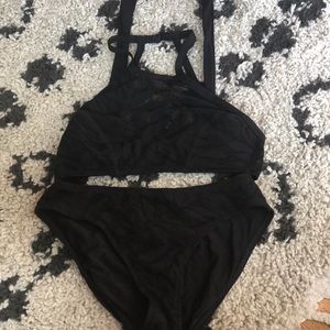 Robin Piccone High neck halter, tie back bikini